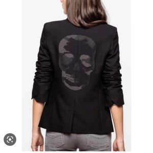 ZADIG & VOLTAIRE Vedy Skull Strass Jacket Black - Size S/XS